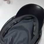 Casquette noire en cuir PU pour femmes