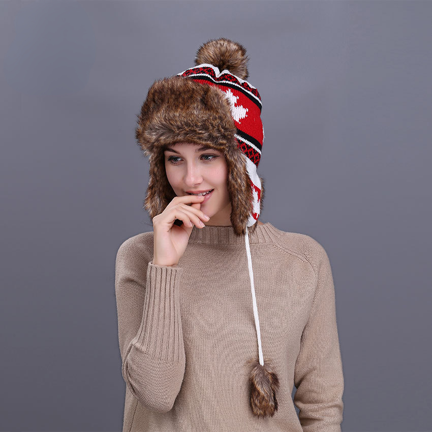 Chapka Femme Hiver - Bonnet Trappeur Avec Oreilles De Renard, Chaud Et Stylish Pour Ski, Vélo Et Extérieur
