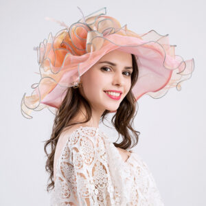 Chapeau en Organza fleurs et rameaux