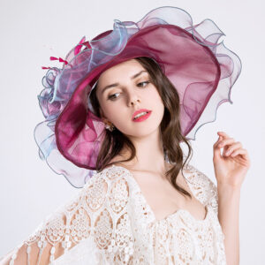 Chapeau en Organza fleurs et rameaux