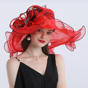 Grand chapeau Organza volant et papillon