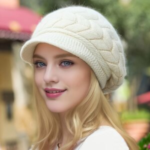 Bonnet femme tricot casquette