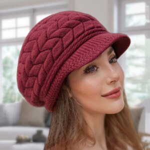 Bonnet femme tricot casquette